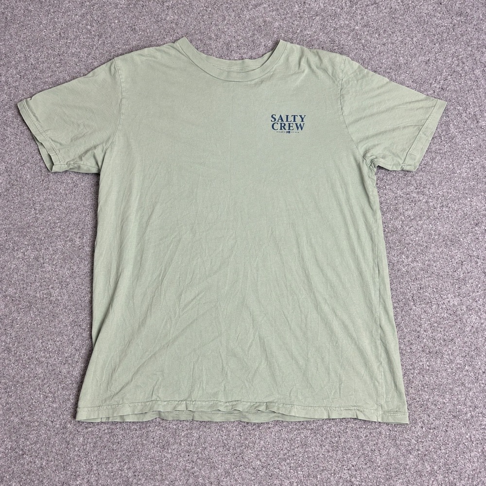 Salty Crew T-Shirt Mens Large Green Graphic Tee Tuna Fish Short Sleeve Cotton